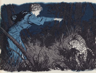 Mary Kingsley trotzt einem freilaufenden Leoparden von English School